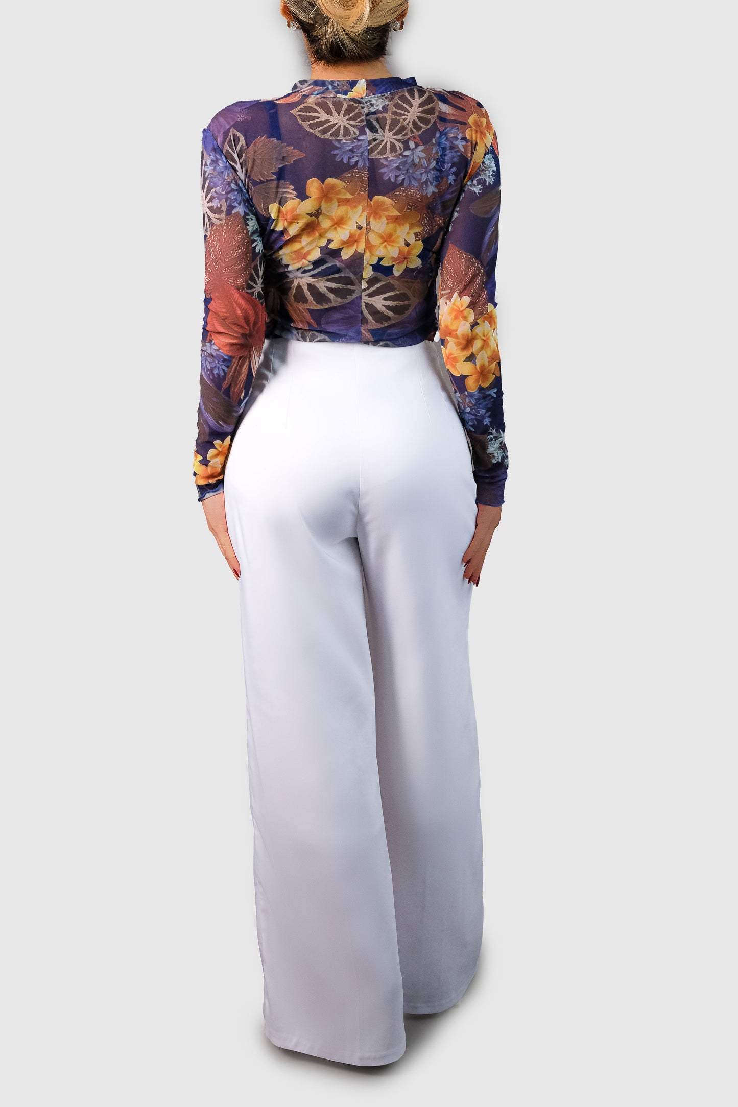 White Peau de Soie High-Waisted Pants – Limited Edition Designer Fit