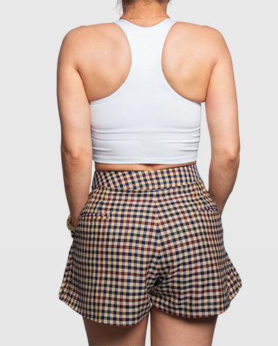 Handmade Brown Plaid Tailored Shorts | Limited Edition Women’s Design Vera Argenti