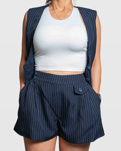 Handmade Pinstripe Tailored Shorts | Limited Edition Women’s Design Vera Argenti