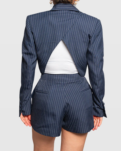 Handmade Pinstripe Tailored Shorts | Limited Edition Women’s Design Vera Argenti