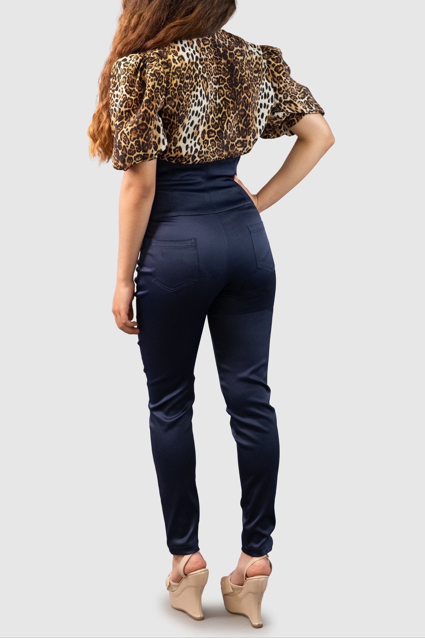Navy Ultra High-Waist Slim-fit Tailored Pants Limited Edition