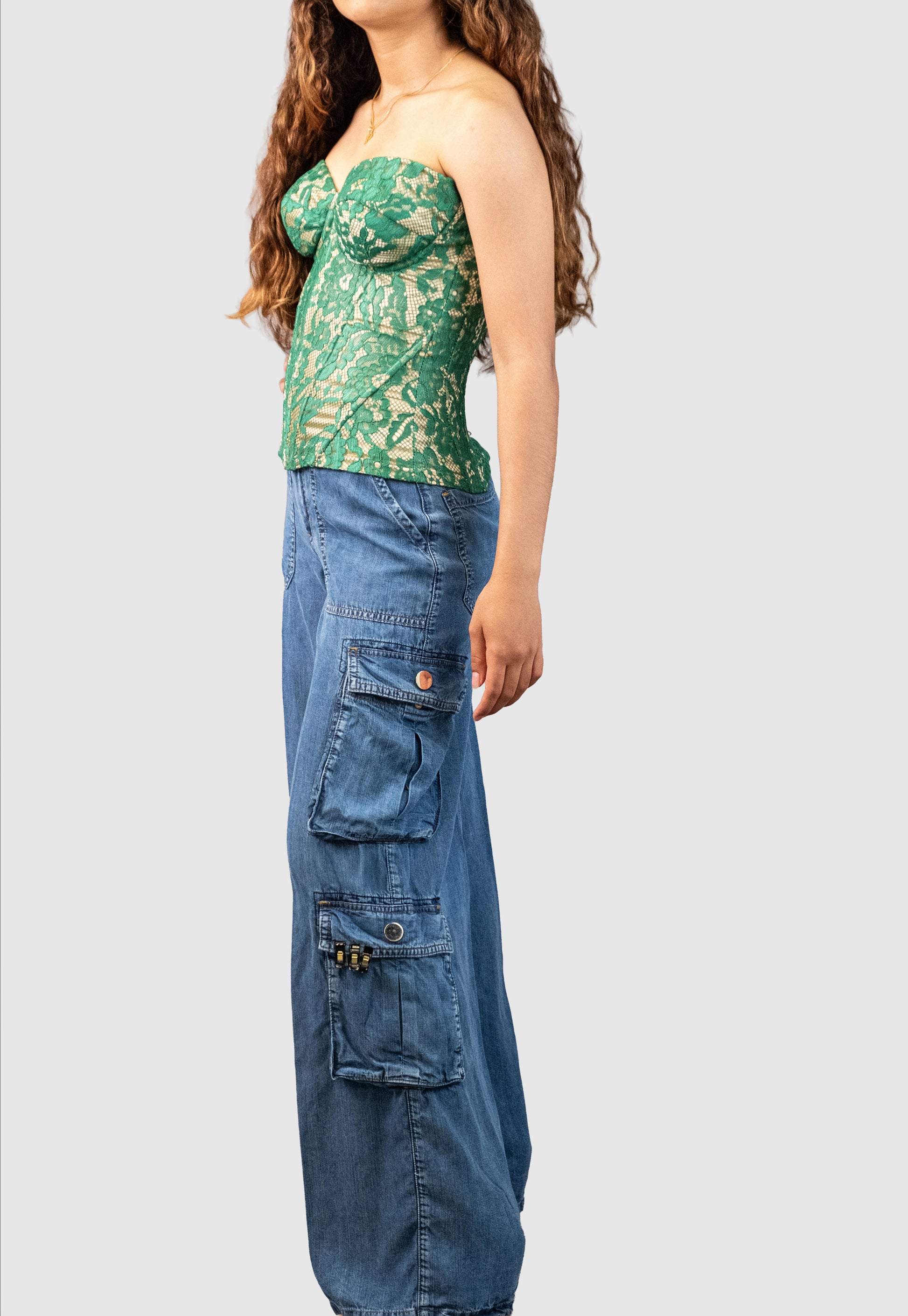 Emerald Embroidered Lace Corset