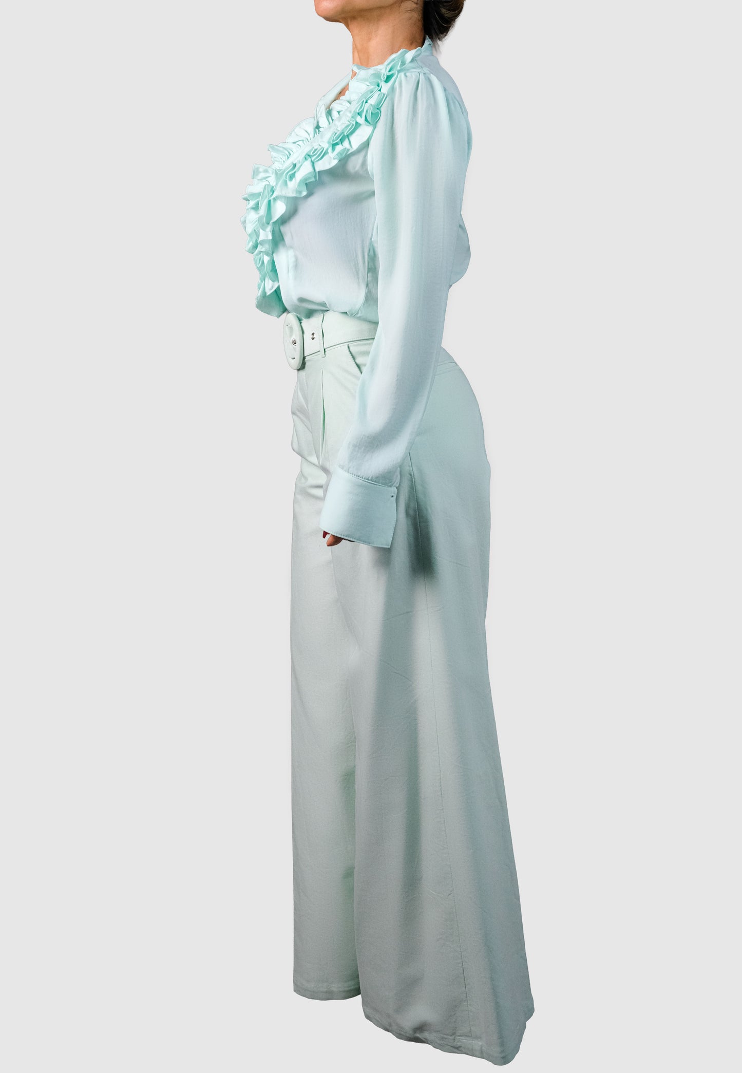 Mint Ruffled Shirt – Limited Edition Handmade