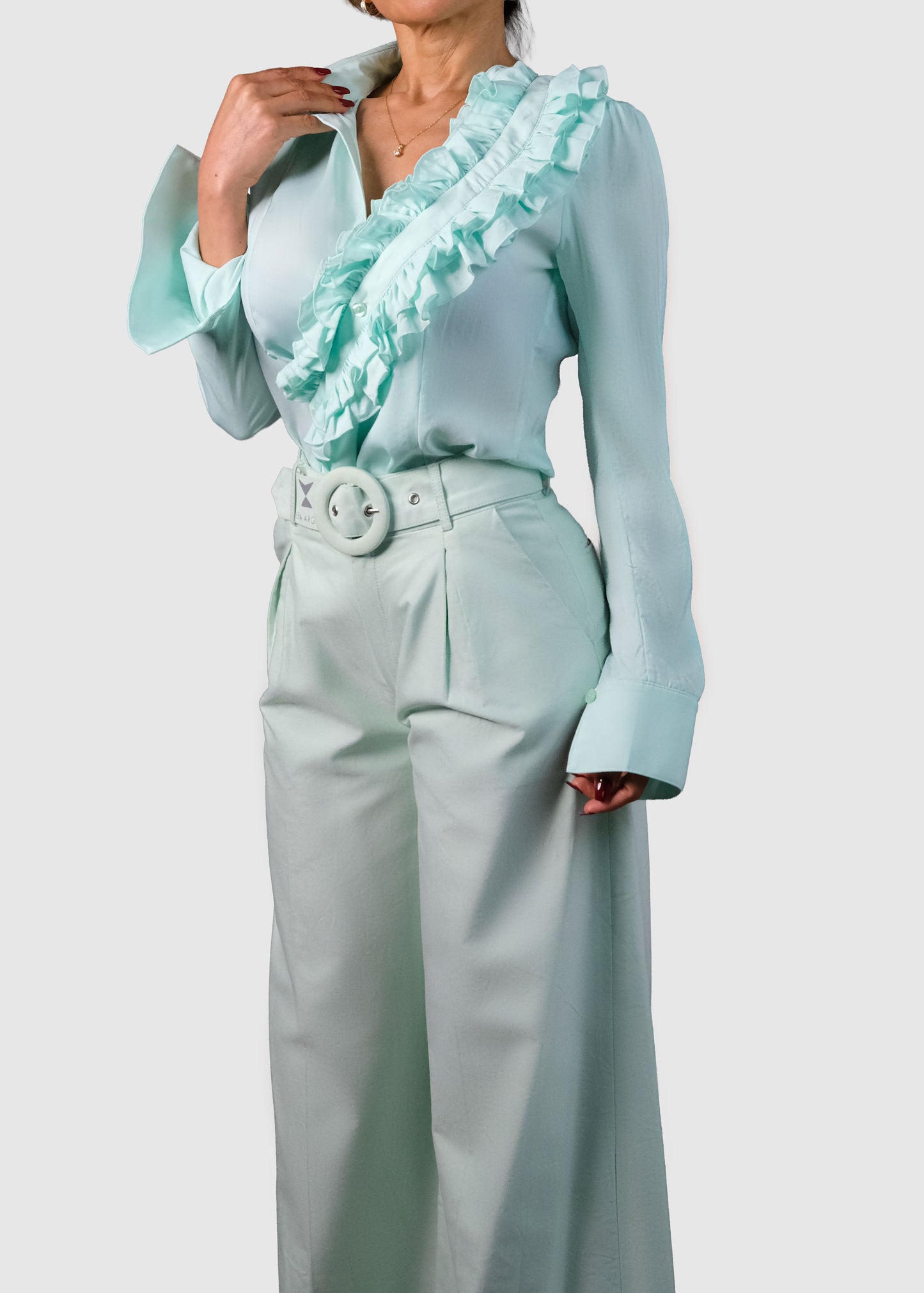 Mint Harmony High-Waist Pants – Limited Edition Handmade