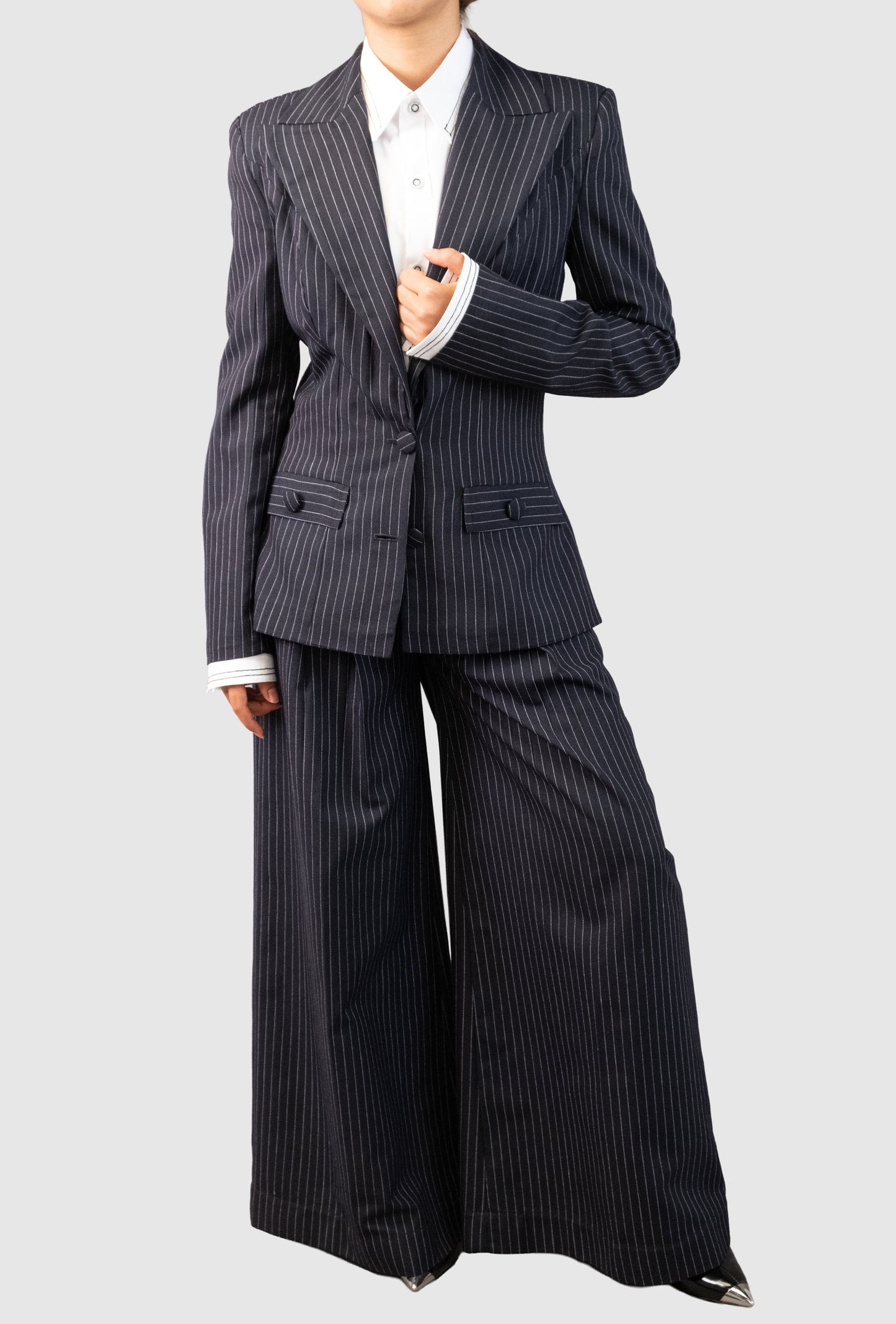 Black Pinstripe Blazer