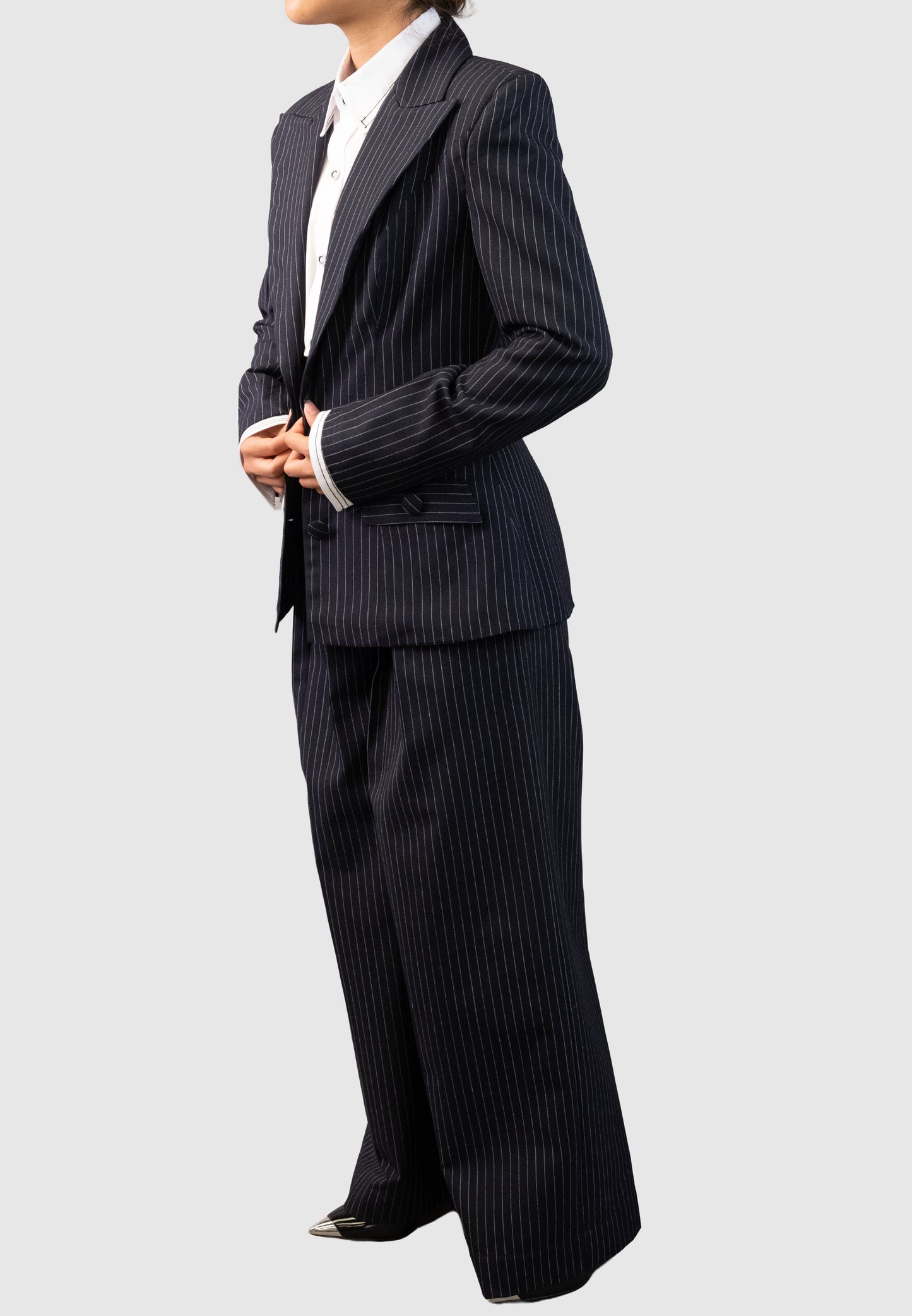 Black Pinstripe Blazer