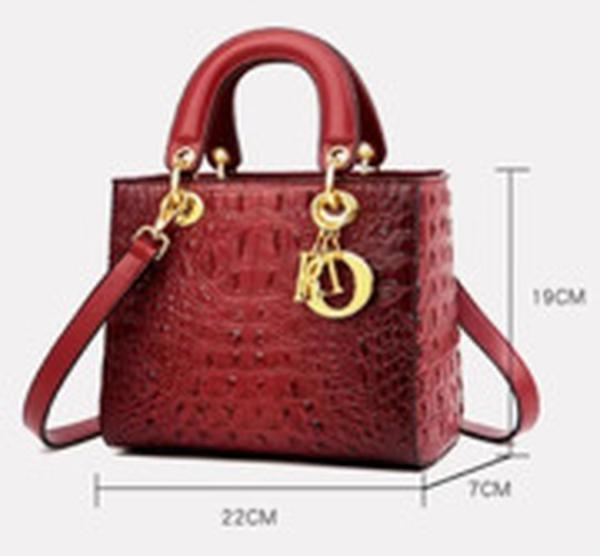 Structured Croc-Embossed Square Handbag