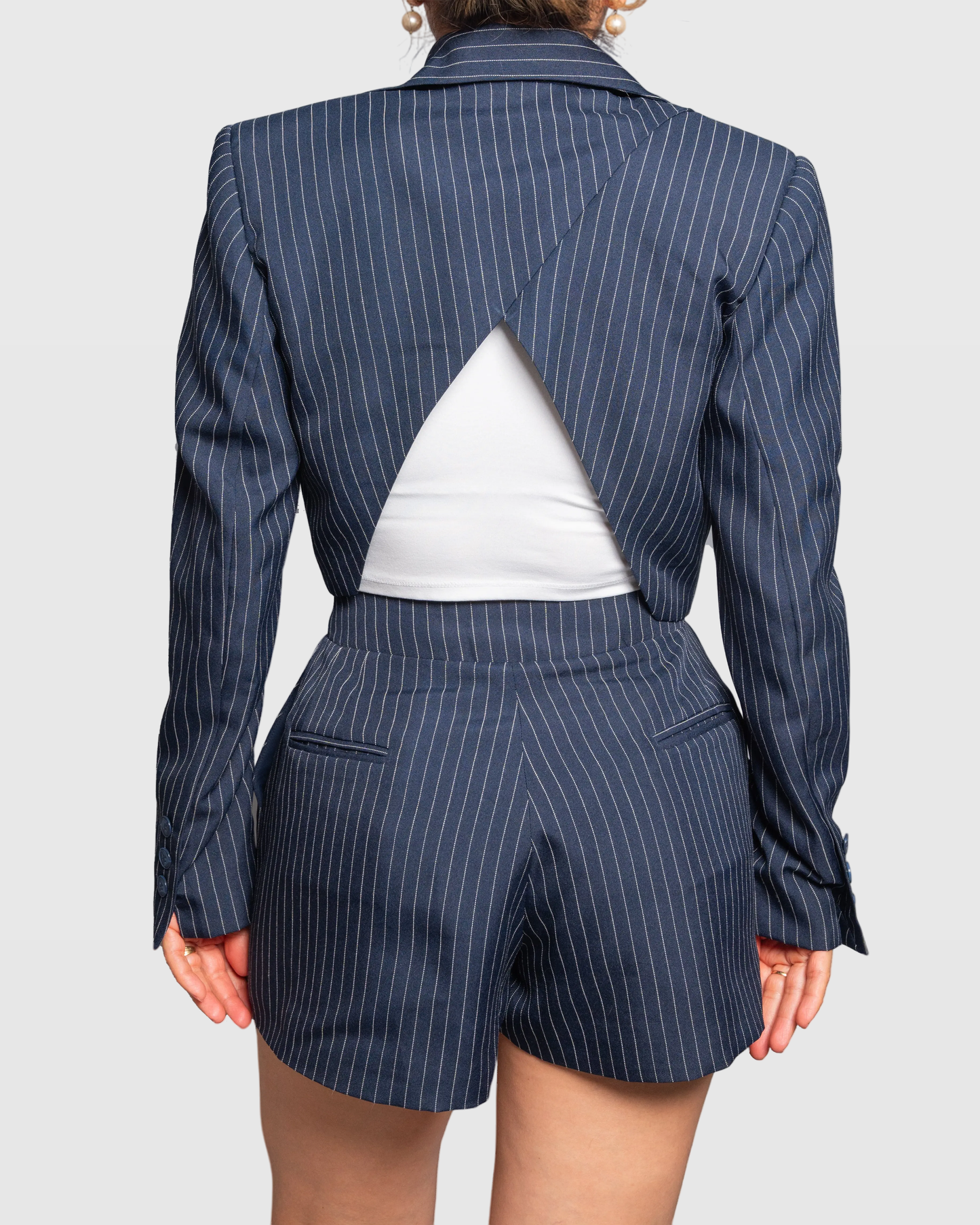 Handmade Pinstripe Tailored Shorts | Limited Edition Women’s Design Vera Argenti