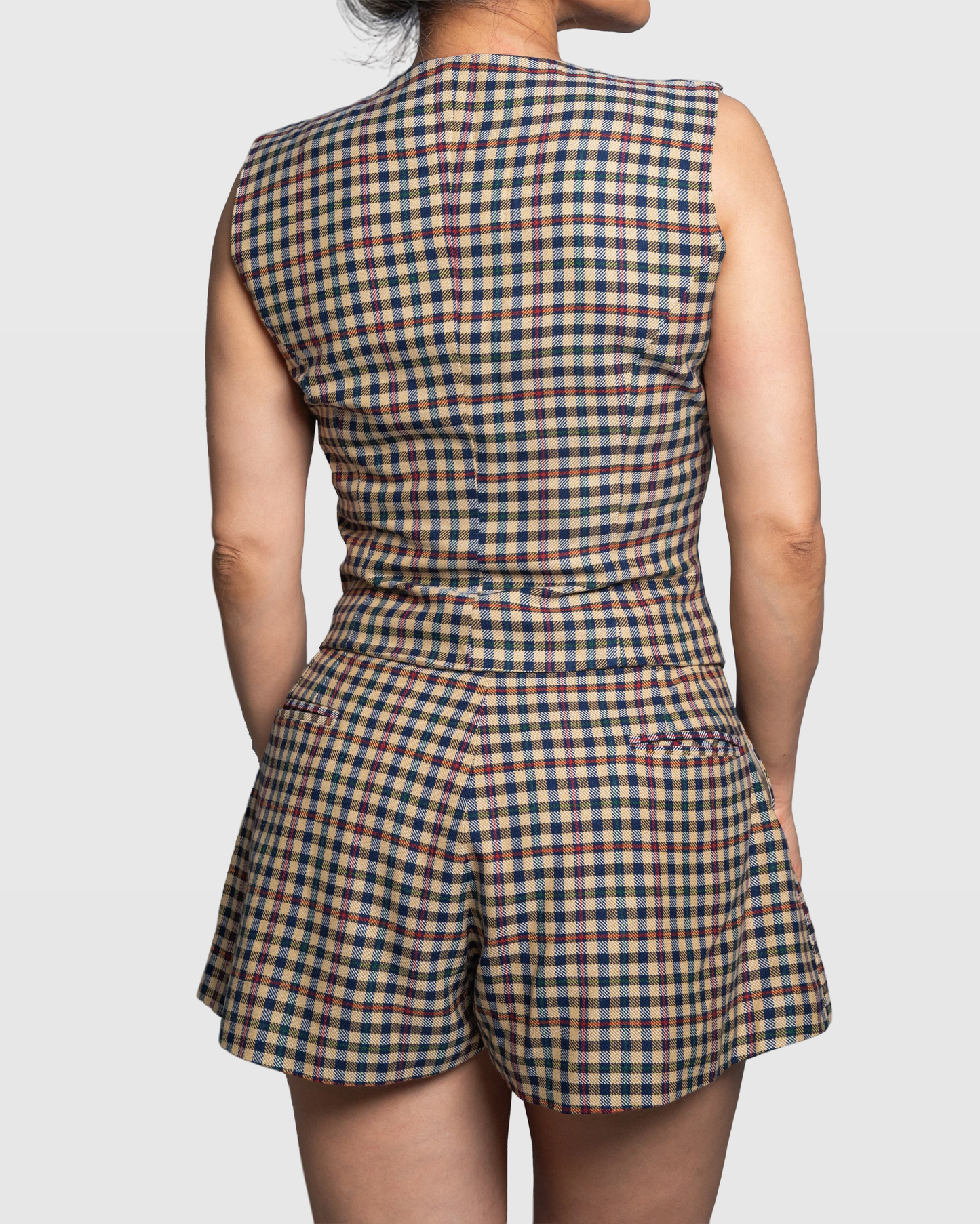 Handmade Brown Plaid Tailored Vest – Limited Edition Vera Argenti