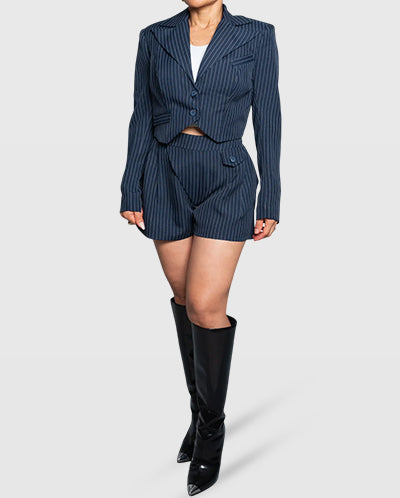Handmade Pinstripe Tailored Shorts | Limited Edition Women’s Design Vera Argenti
